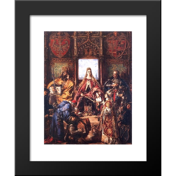 The Marriage of Jadwiga and Jagiello 20x24 Framed Art Print by Matejko, Jan