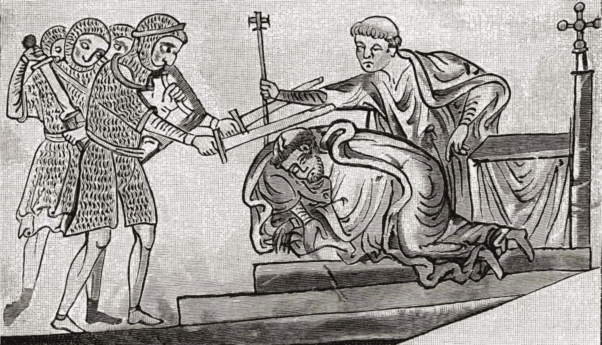 The Martyrdom Of St Thomas Of Canterbury Thomas Becket 1118 To 1170 Aka Thomas Canvas Art - Ken Welsh Design Pics (38 x 22)