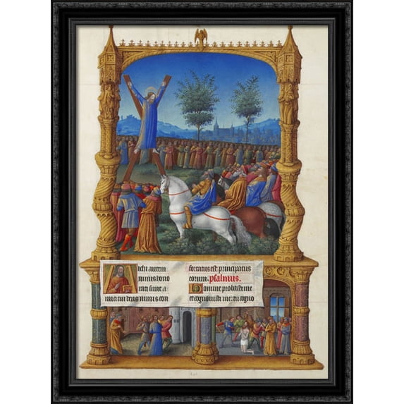 The Martyrdom of Saint Andrew 28x38 Large Black Ornate Wood Framed Canvas Art by Limbourg brothers