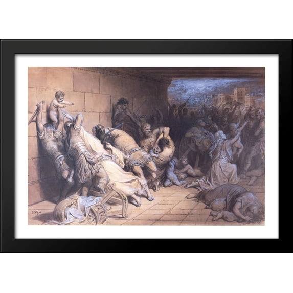 The Martyrdom of the Holy Innocents 40x28 Large Black Wood Framed Print Art by Gustave Dore