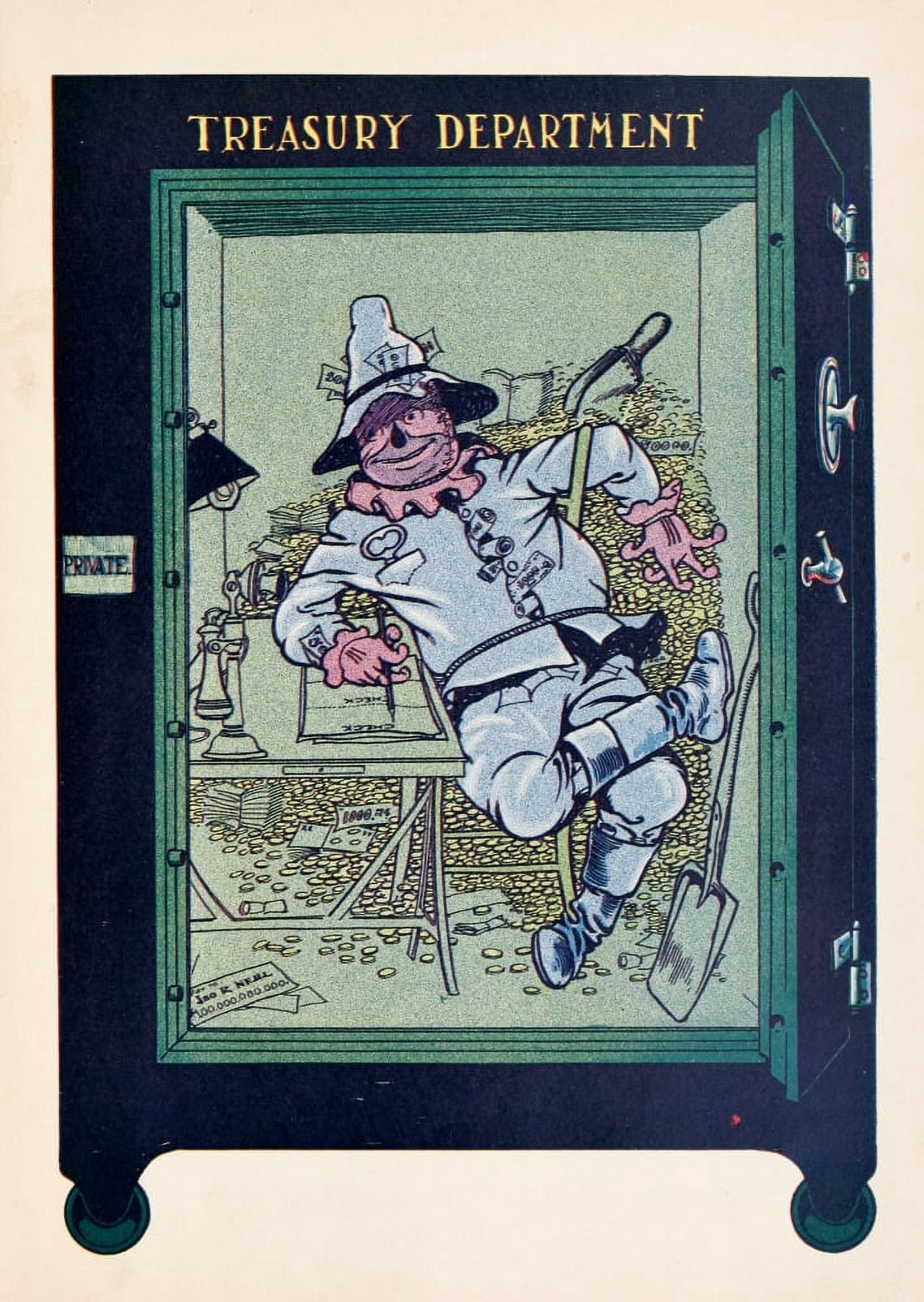 The Marvelous Land of Oz 1904 Scarecrow as Royal Treasurer Canvas Art - John R Neill (24 x 36)