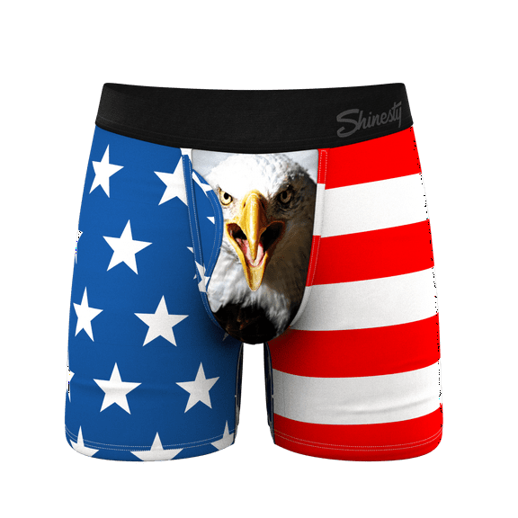 The Mascot - Shinesty American Flag Ball Hammock Pouch Underwear With Fly Large