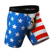The Mascot - Shinesty American Flag Long Leg Ball Hammock Pouch Underwear With Fly  Medium