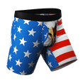 thumbnail image 1 of The Mascot - Shinesty American Flag Ball Hammock Boxer - Long Leg  Medium, 1 of 4