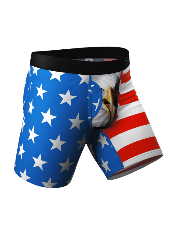 The Mascot - Shinesty American Flag Ball Hammock Boxer - Long Leg Medium
