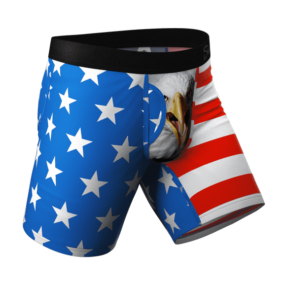 The Mascot - Shinesty American Flag Ball Hammock Boxer - Long Leg XL