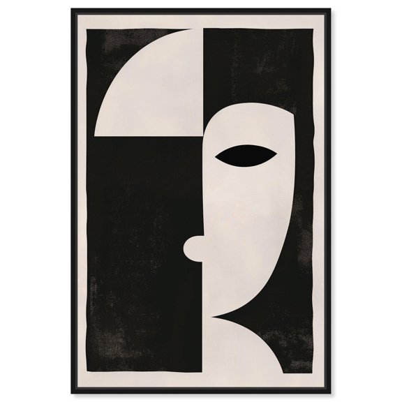 The Mask II Canvas Modern Face Abstract by Art Remedy, Black Frame, 36 x 54
