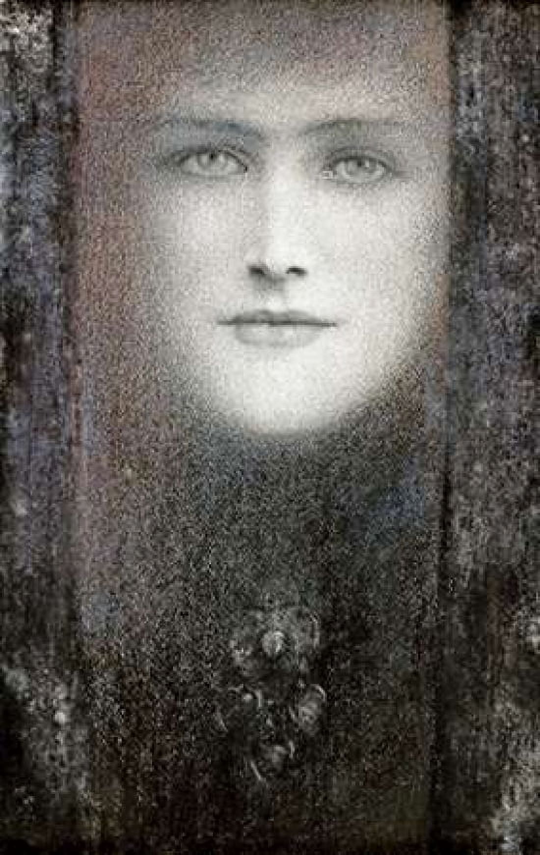 The Mask with a Black Curtain Canvas Art - Fernand Khnopff (12 x 18)
