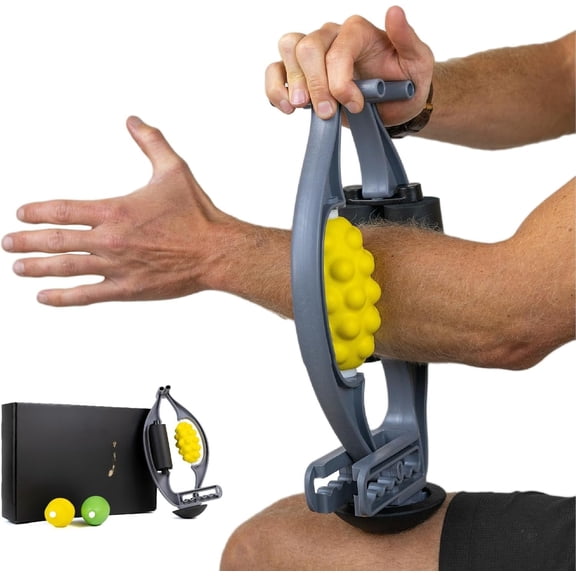 The Massage Combo - 3-in-1 Roller for  Deep Tissue with Firm Knobble, Contoured  & Medium Oval  - Portable & Easy to Use Arm  &  Roller