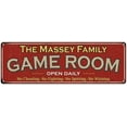 thumbnail image 1 of The Massey Family Gift Red Game Room Metal 6x18 Sign 206180038516, 1 of 1