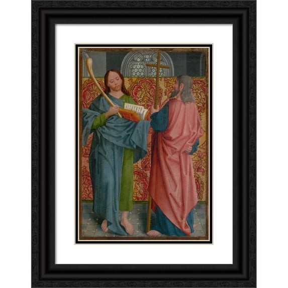 The Master of the Holy Kinship 17x24 Black Ornate Framed Double Matted Museum Art Print Titled: Saints James the Lesser And Philip (ca. 1505-07)