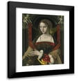 thumbnail image 1 of The Master of the Parrot 12x14 Black Modern Framed Museum Art Print Titled - Saint Mary Magdalene Before a Curtain Supported by Angels in an Architectural Niche (1525-1550), 1 of 5