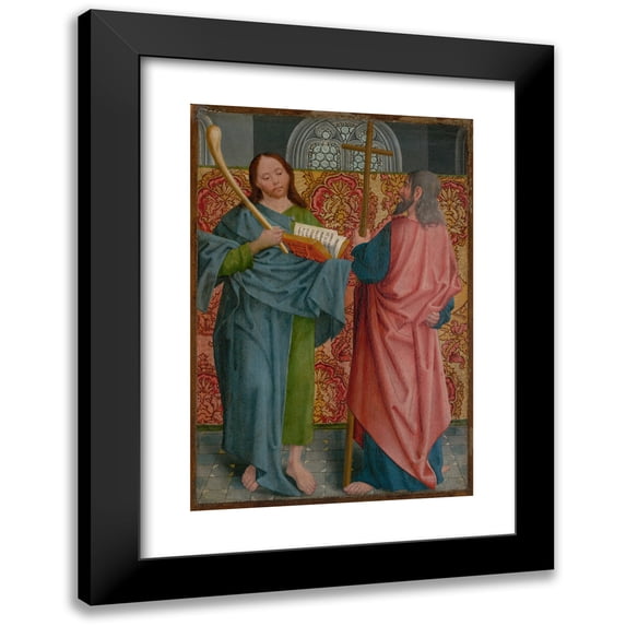 The Master of the Holy Kinship 17x24 Black Modern Framed Museum Art Print Titled - Saints James the Lesser And Philip (ca. 1505-07)