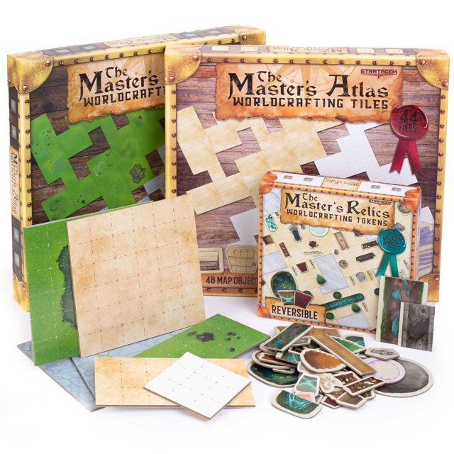 The Master's Atlas Grid TilesReversible Dry Wet Erase Battle MapRPG