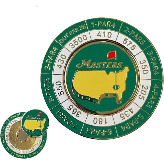 The Masters Scorecard Golf Ball Marker, Commemorative Major Tournament Magnetic Coin and Ball Marker Coin, Sports Gifts for Men, Fathers, and Friends