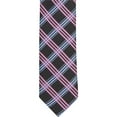 thumbnail image 1 of The Matching Tie Guy 6334 ST20 - Pink/Blue Plaid on Black - Skinny Width Adult 59 Inch Necktie, 1 of 1