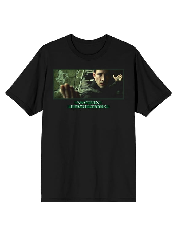 The Matrix Agent Brown Screenshot Men's Black T-shirt-Medium