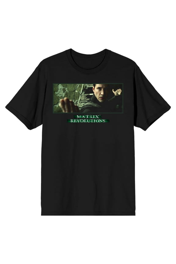 The Matrix Agent Brown Screenshot Men's Black T-shirt-Medium