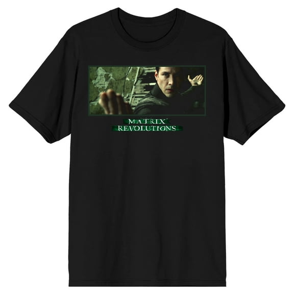The Matrix Agent Brown Screenshot Men's Black T-shirt-XL