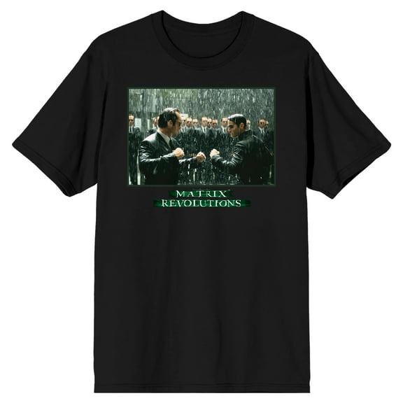 The Matrix Agent Brown and Smith Men's Black T-shirt-3XL