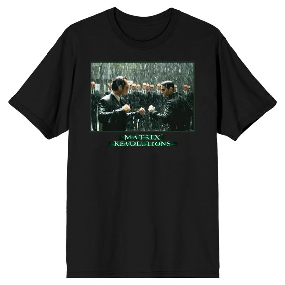 The Matrix Agent Brown and Smith Men's Black T-shirt-XXL