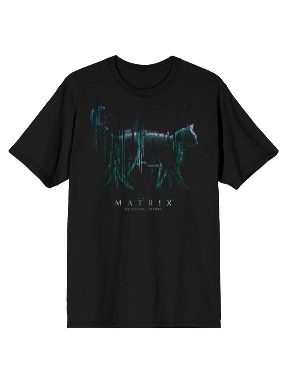 The Matrix Cat Logo Men's Black T-shirt-XL