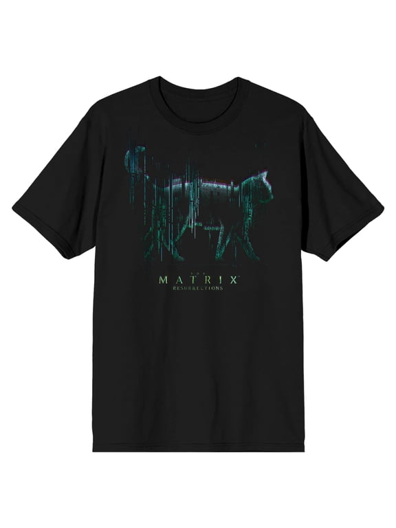 The Matrix Cat Logo Men's Black T-shirt-XXL