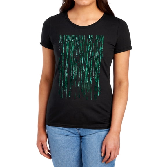 The Matrix Code Logo Women's T Shirt,Black, Small