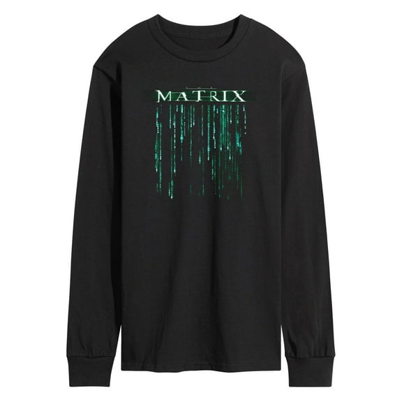 The Matrix - Logo Falling Code - Men's Long Sleeve Graphic T-Shirt