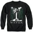 thumbnail image 1 of The Matrix Neo, Morpheus, Trinity Unisex Adult Crewneck Sweatshirt,Black, X-Large, 1 of 1