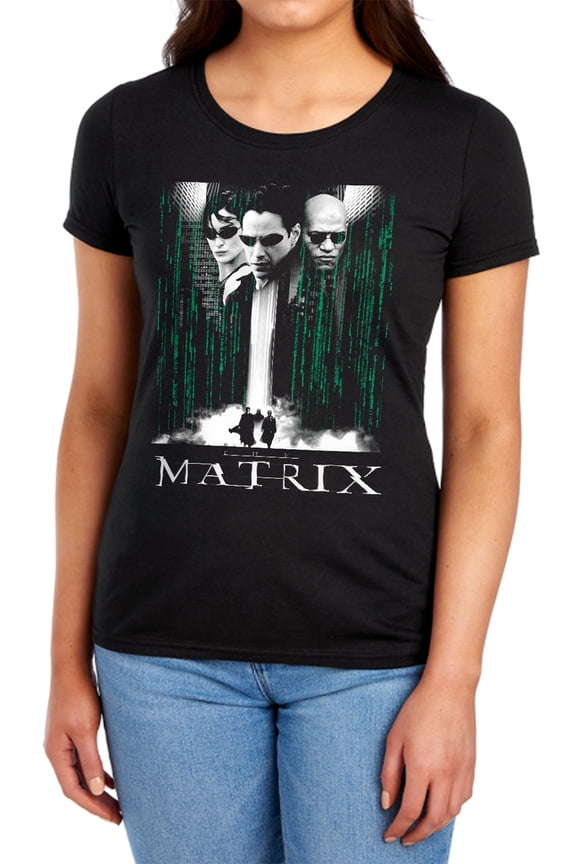 The Matrix Neo, Morpheus, Trinity Women's T Shirt,Black, 2X-Large