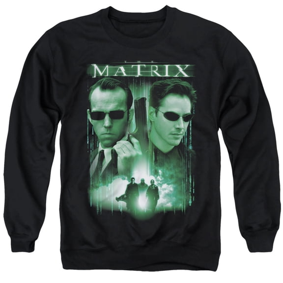 The Matrix Neo vs. Smith Unisex Adult Crewneck Sweatshirt,Black, Large