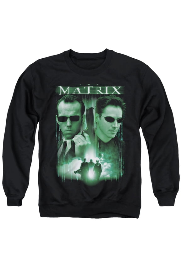 The Matrix Neo vs. Smith Unisex Adult Crewneck Sweatshirt,Black, X-Large