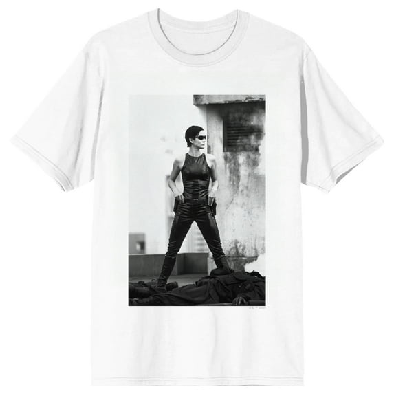 The Matrix Trinity Rooftop on White Adult T-Shirt-6XL