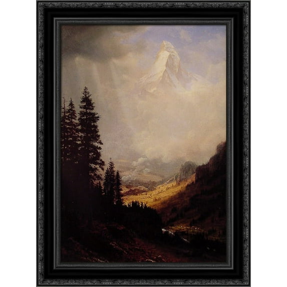The Matterhorn 20x24 Black Ornate Wood Framed Canvas Art by Bierstadt, Albert