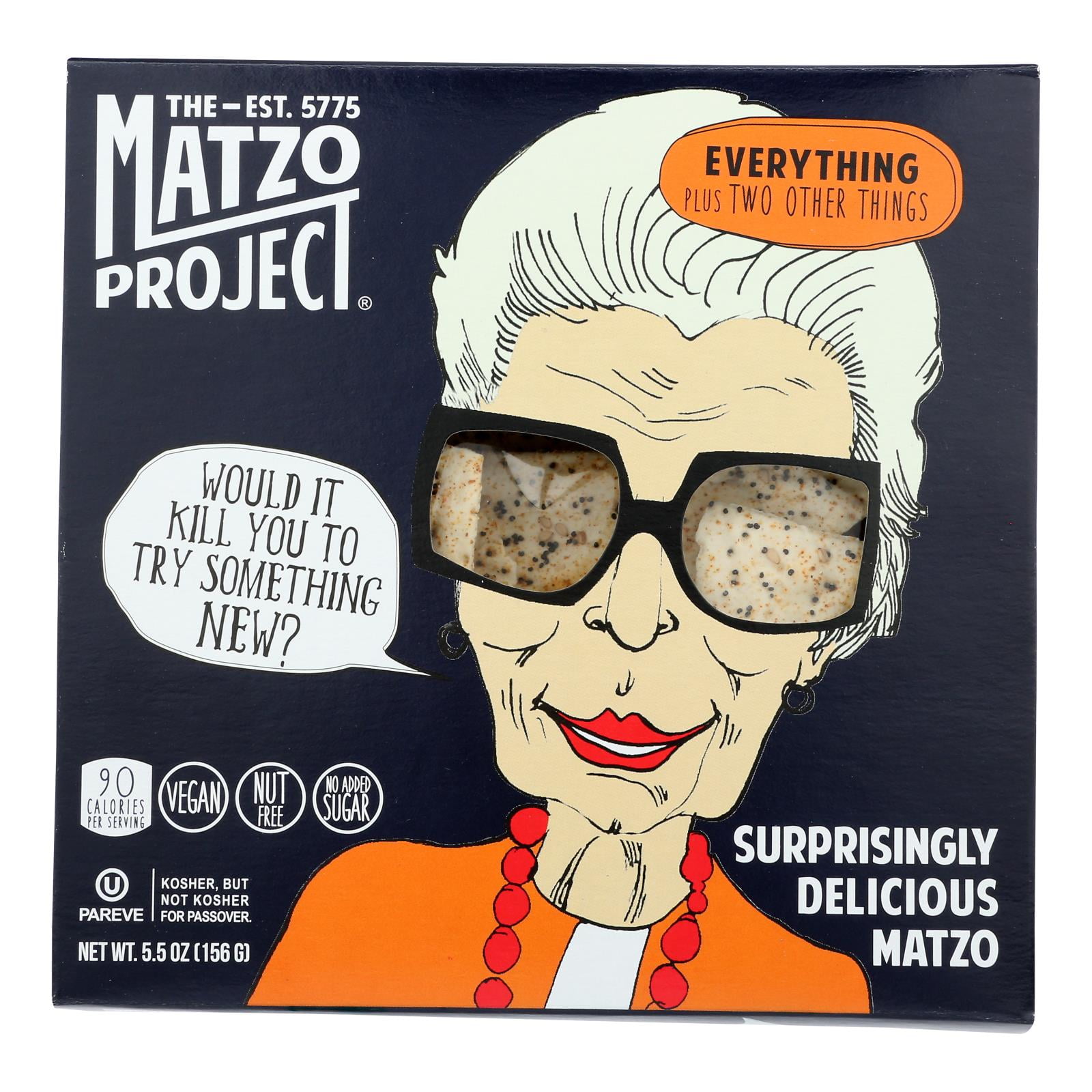 The Matzo Project Everything Matzo Flats, Kosher (Not Kosher for Passover), Vegan, Nut-Free, No Added Sugar, No Trans Fat, Nothing Artificial, 5.5 oz