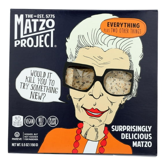 The Matzo Project Everything Matzo Flats, Kosher (Not Kosher for Passover), Vegan, Nut-Free, No Added Sugar, No Trans Fat, Nothing Artificial, 5.5 oz