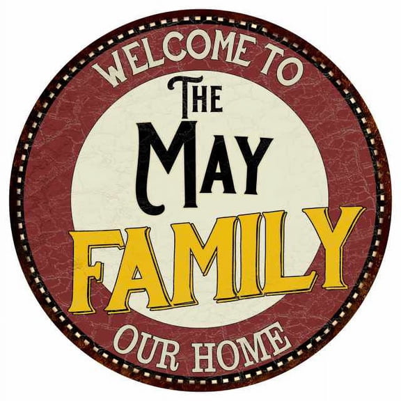 The May Family 14" Round Metal Sign Kitchen Game Room Decor 100140038271