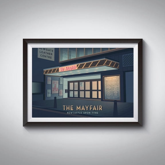 The Mayfair Ballroom Newcastle Music Venue Architecture, Unframed Paper Poster 8x10in