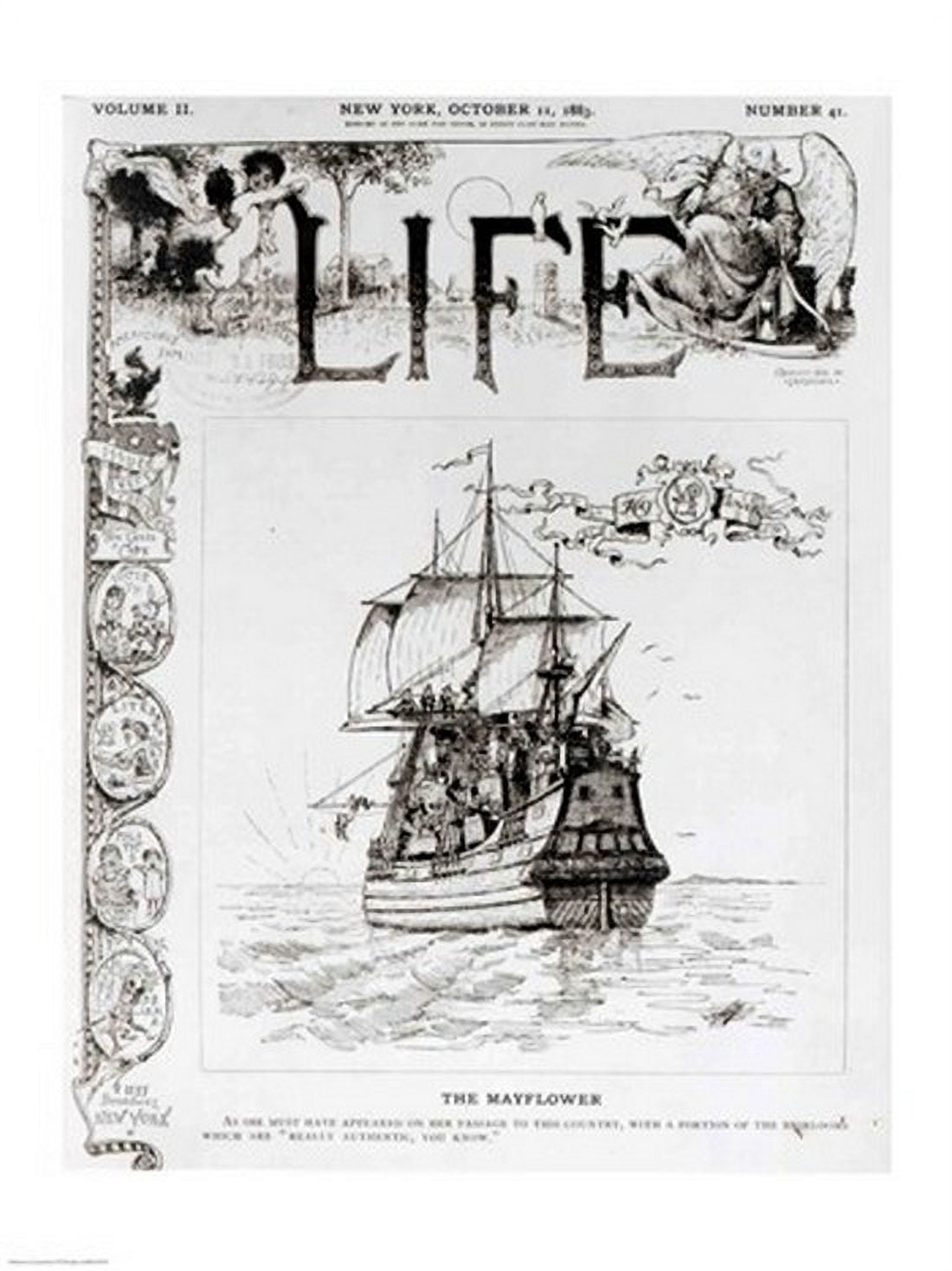 The Mayflower front cover from Life magazine 11th October 1883 Canvas Art - (18 x 24)