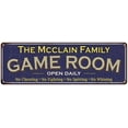 thumbnail image 1 of The Mcclain Family Blue Game Room Metal 8x24 Sign 108240037769, 1 of 1
