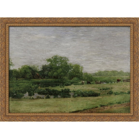 The Meadows, Gloucester, New Jersey 38x28 Large Gold Ornate Wood Framed Canvas Art by Thomas Eakins