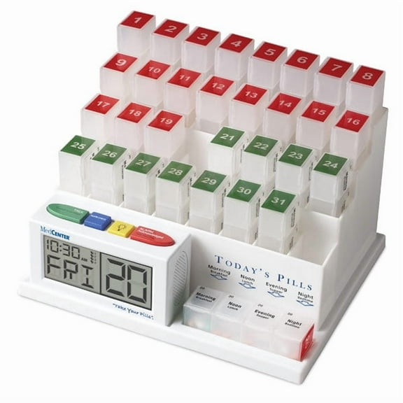 The MedCenter Talking Monthly Medication Organizer and Alarm System