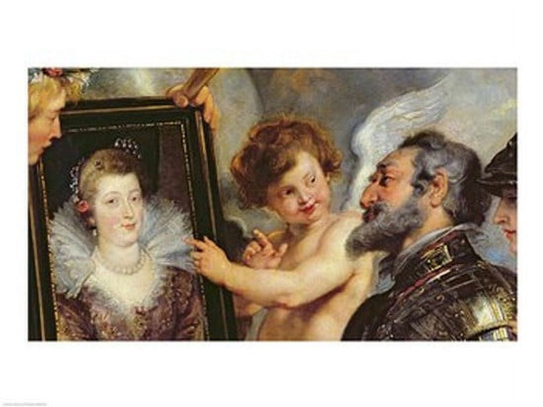 The Medici Cycle Henri IV Receiving the Portrait of Marie de Medici detail Canvas Art - Peter Paul Rubens (36 x 24)