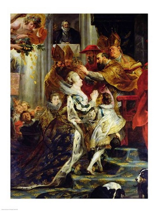 The Medici Cycle The Coronation of Marie de Medici detail of the crowning Canvas Art - Peter Paul Rubens (18 x 24)