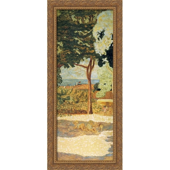 The Mediterranean (centre of triptych) 18x40 Large Gold Ornate Wood Framed Canvas Art by Pierre Bonnard