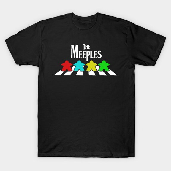 The Meeples Tabletop Strategy Board Game Wood Token Faction Group Unisex T-Shirt, up to size 3XL.