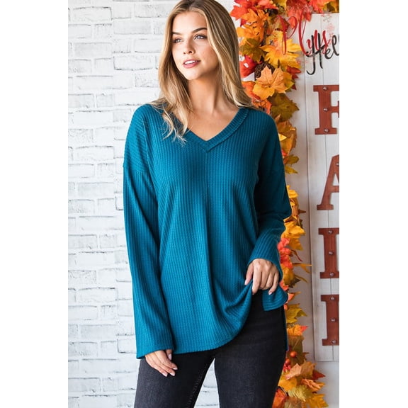 The Melanie - Women's Plus Size Top in Teal