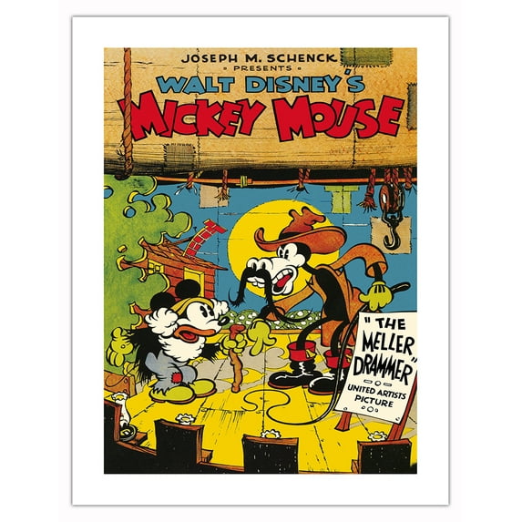 The Meller Drammer - Starring Mickey Mouse - Vintage Film Movie Poster c.1933 - Bamboo Fine Art 290gsm Paper (Unframed) 17x22in