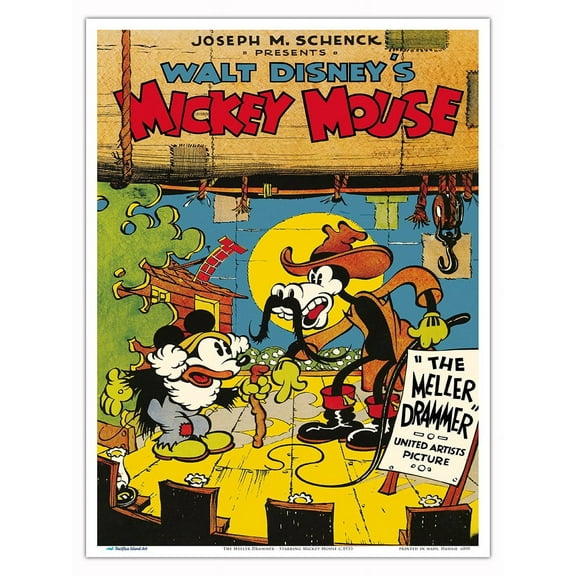 The Meller Drammer - Starring Mickey Mouse - Vintage Film Movie Poster c.1933 - Master Art Print (Unframed) 9in x 12in